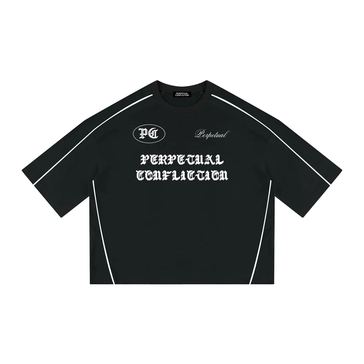 Contrast Piping Boxy Tee