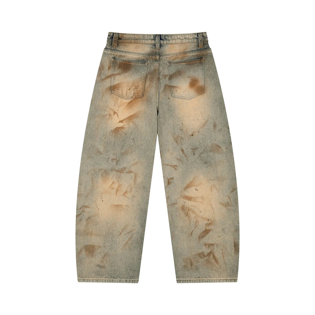 Vintage Wash Barrel Leg Jeans