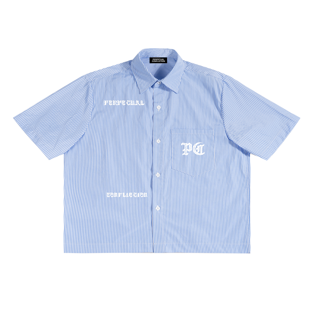 “Business Casual” Oversized Boxy Striped Shirt