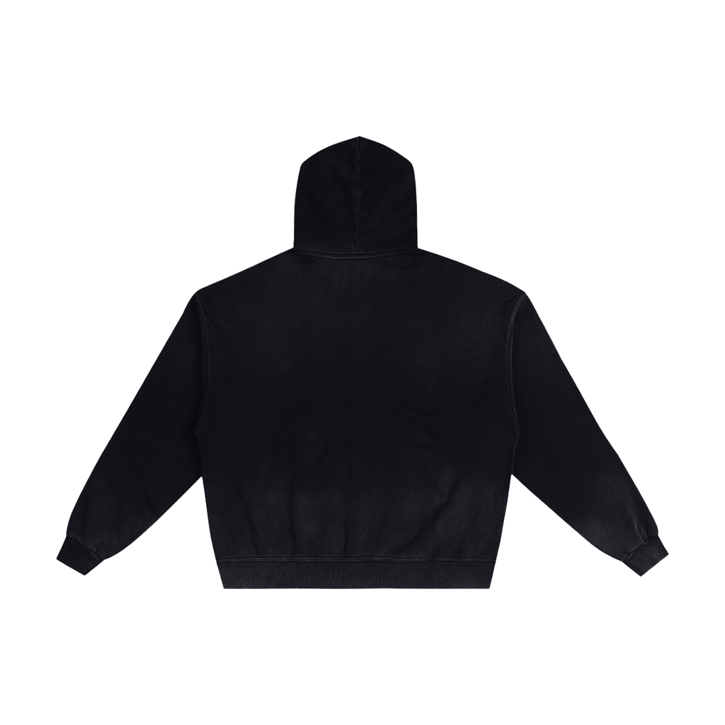 “Unaligned” Hand Frayed Zip Hoodie