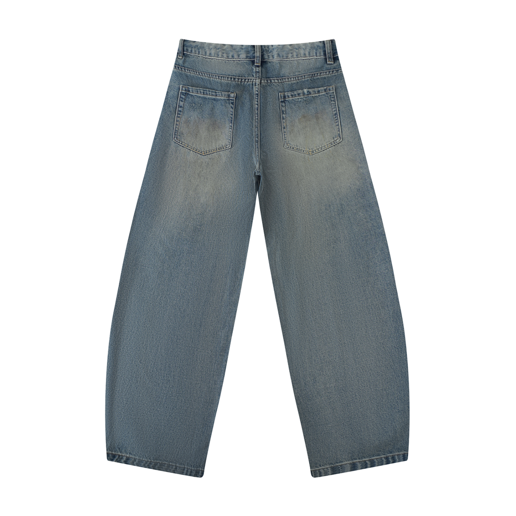 Distressed Barrel Denim