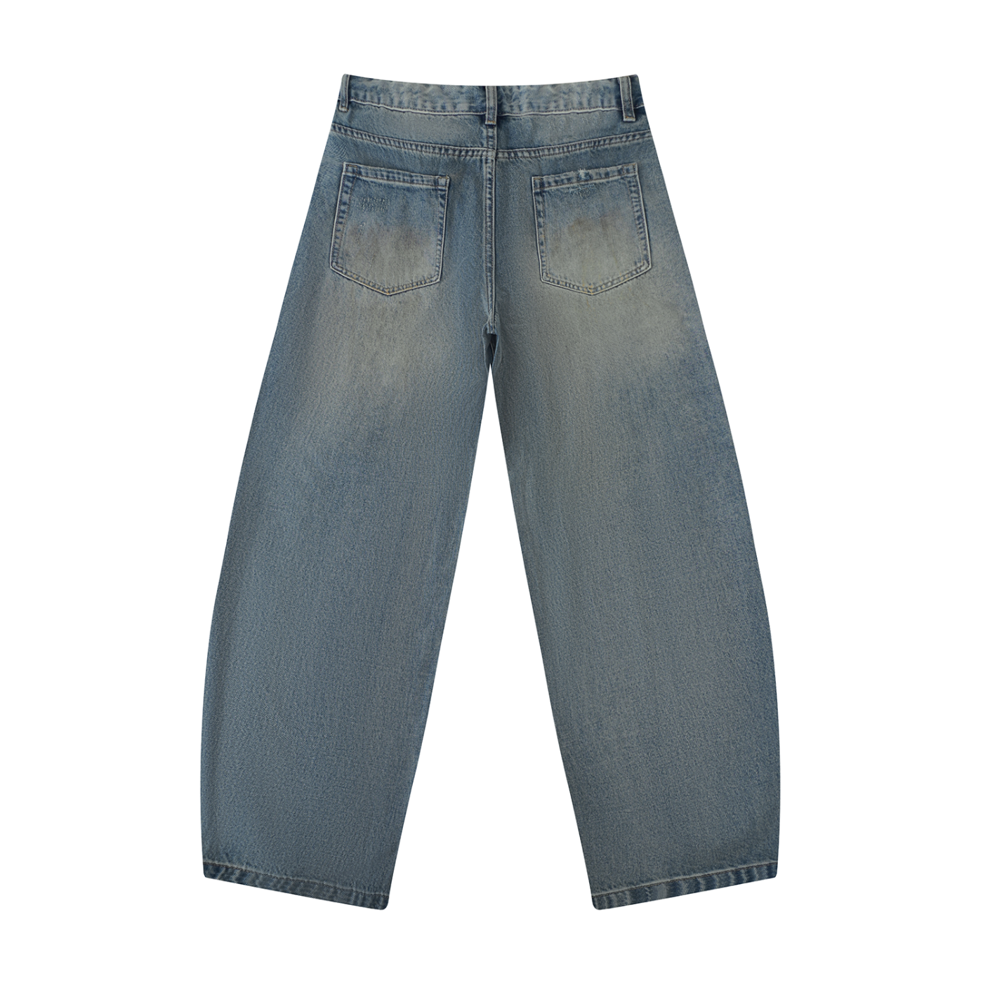 Distressed Barrel Denim