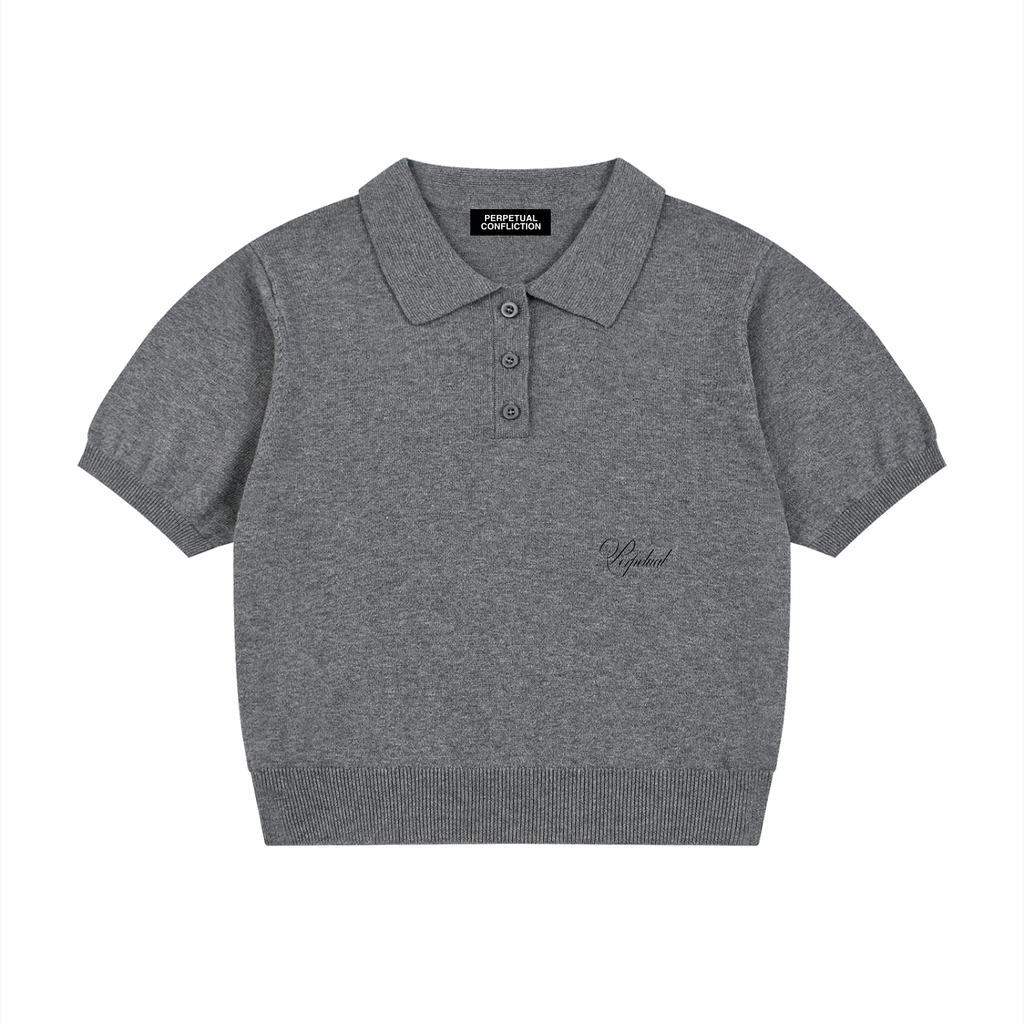Knit Cotton Cropped Polo
