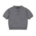 Knit Cotton Cropped Polo