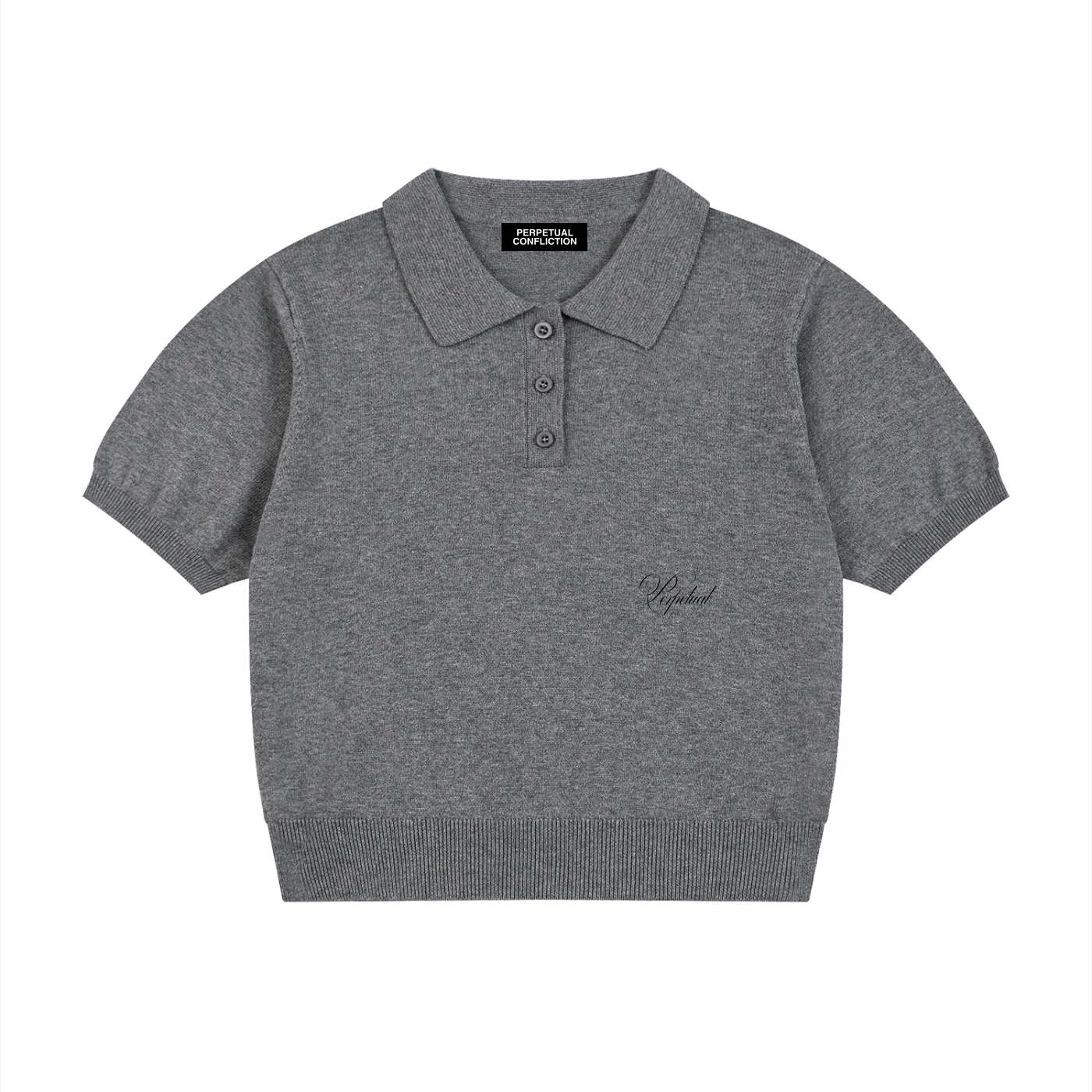 Knit Cotton Cropped Polo