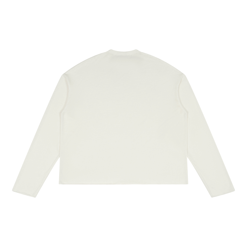 Raw Edge Semi Sheer Long Sleeve Tee