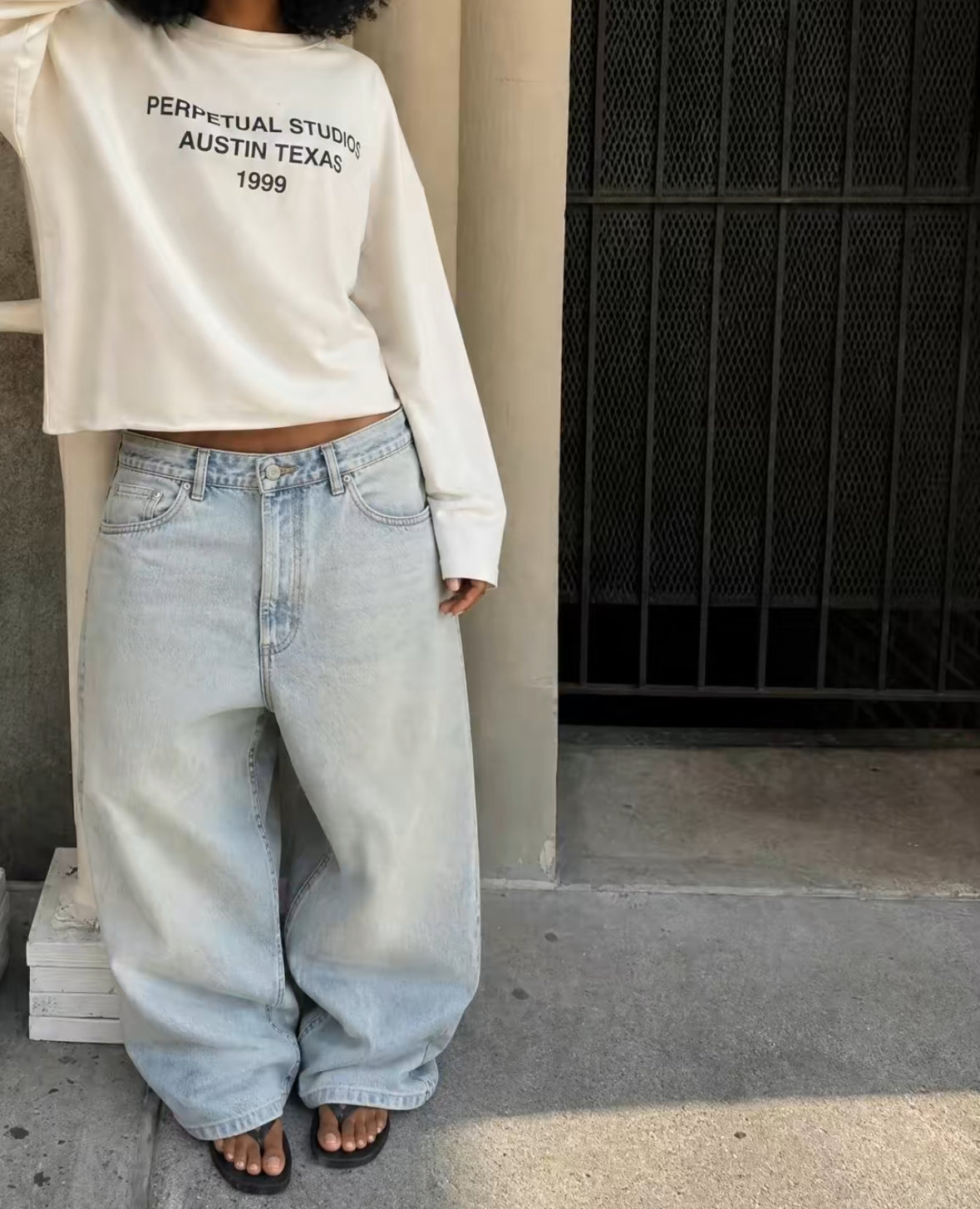Raw Edge Semi Sheer Long Sleeve Tee